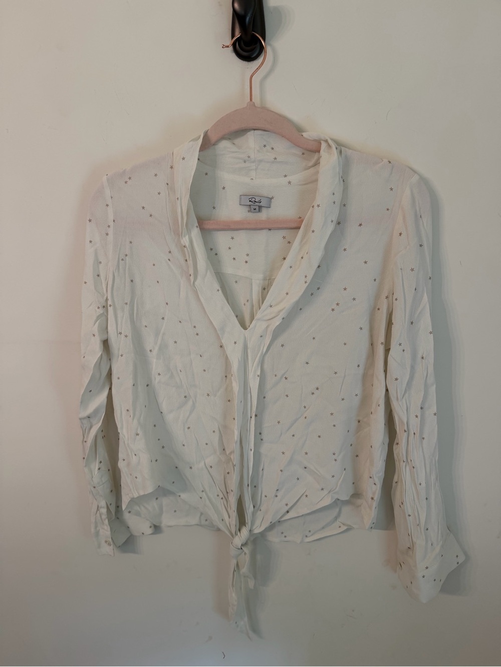Rails Cream Star Tie-Front Button Down Shirt